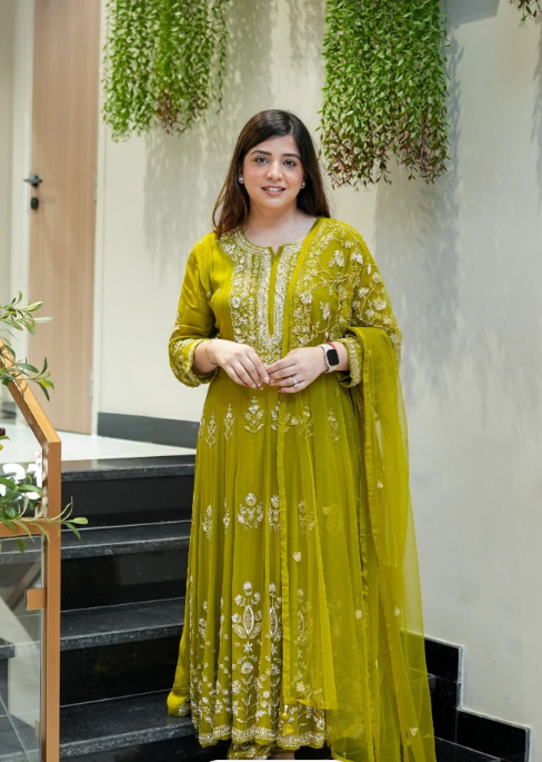 Reva Hand Embroidered Anarkali Set