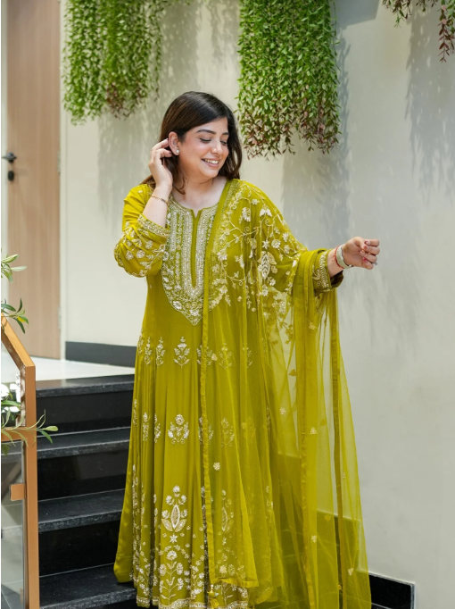 Reva Hand Embroidered Anarkali Set