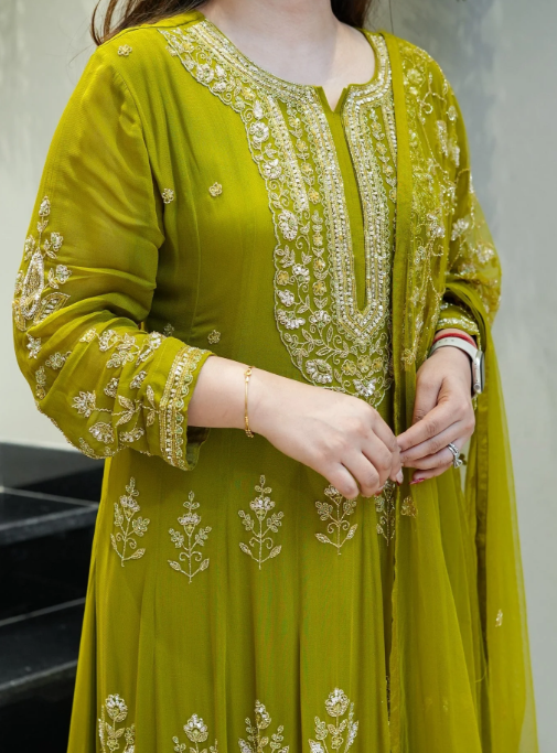 Reva Hand Embroidered Anarkali Set